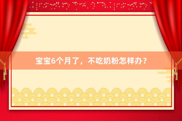 宝宝6个月了，不吃奶粉怎样办？